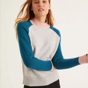 Boden Cowl Neck Sweater - Pink, Blue, and Gray, Women's Small